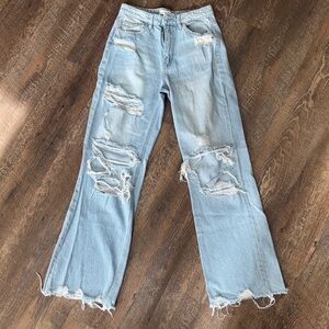 Flying Monkey Distressed Light Blue Women's Jeans